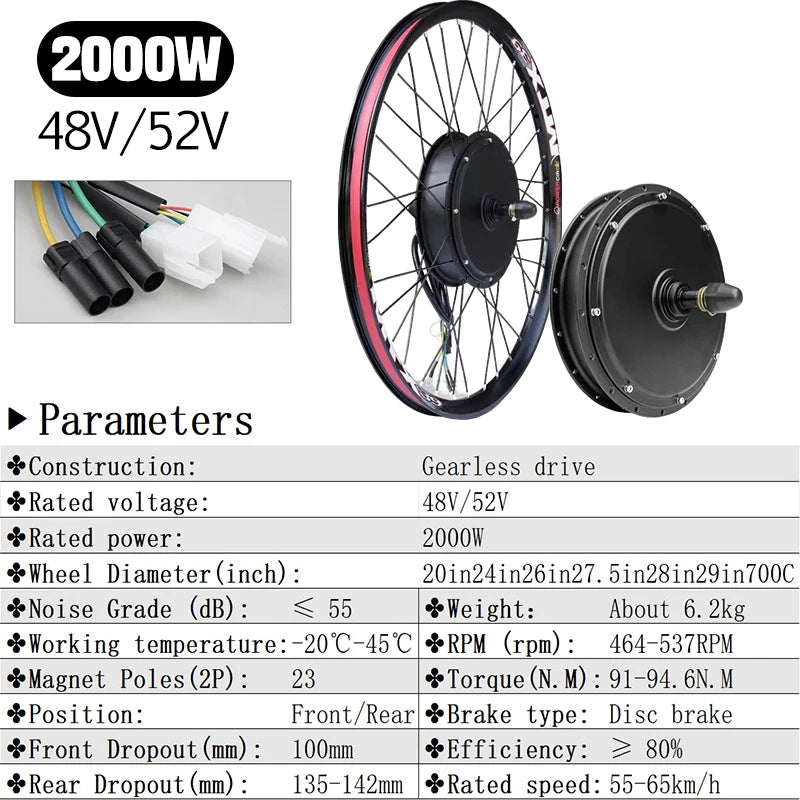 72V 3000-5000W Ebike Conversion Kit 27.5 inch MTX39 Red Blue Purple Rim S966 NFC Display Electric Bicycle Kit